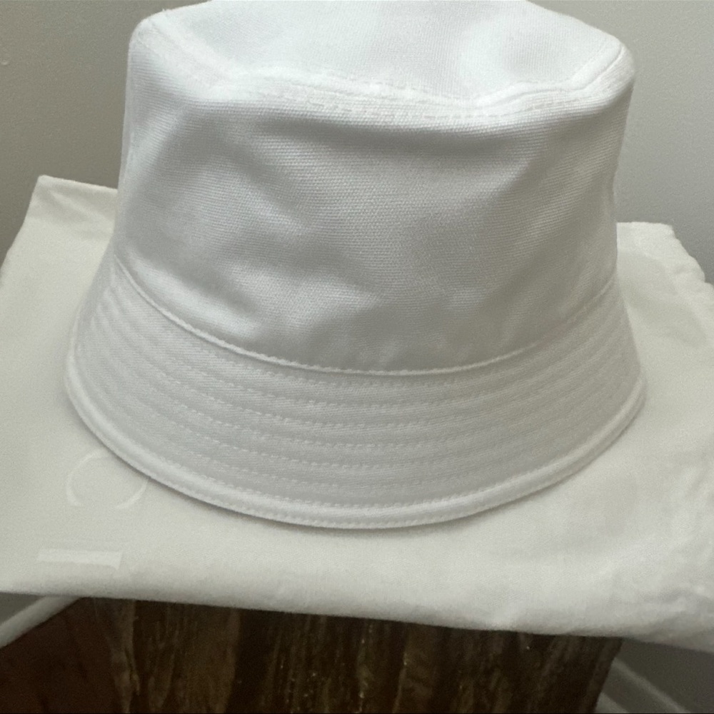 Gucci White Logo Cotton Canvas Bucket Hat Unisex Medium - Picture 4 of 6